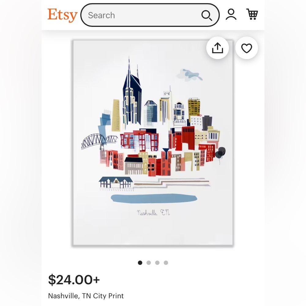 Nashville, Tennessee and Charleston, South Carolina prints